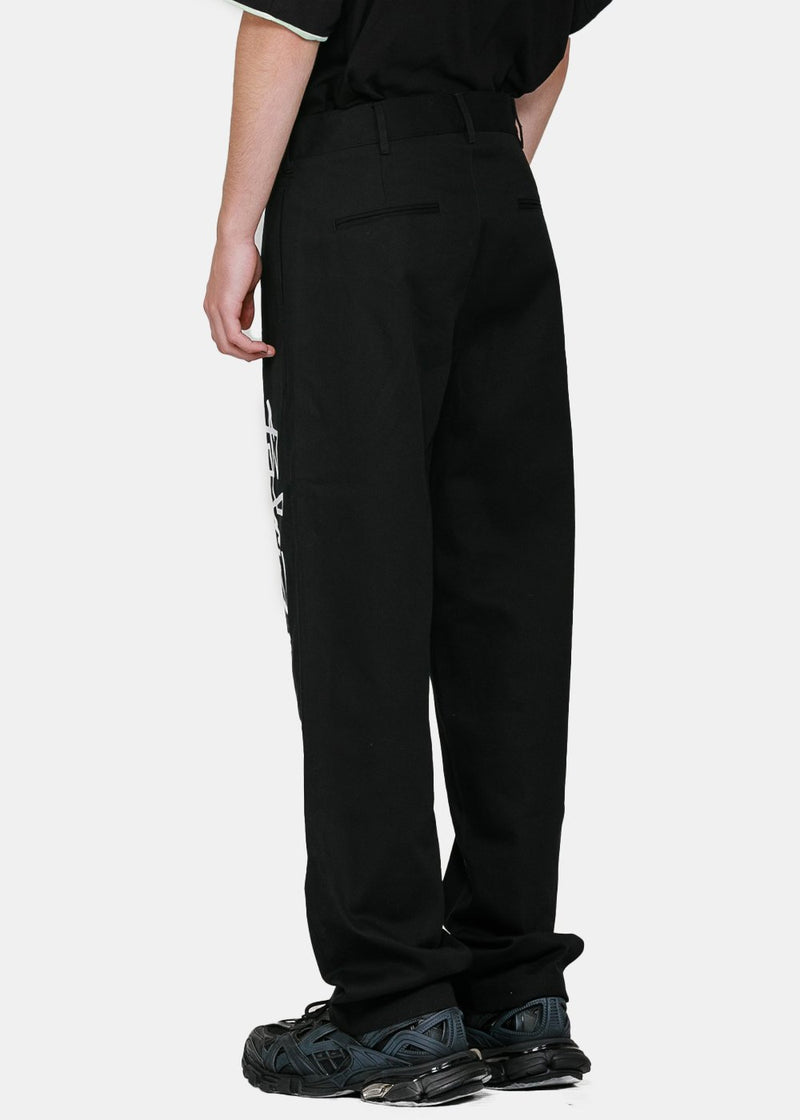 Pantaloni Palm Angels Desert Logo Print Chinos Black