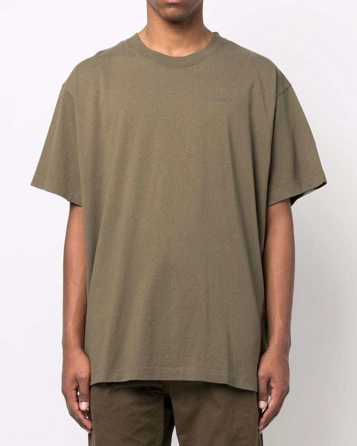 Off-White Diag Tab Solid Color Round Neck Short